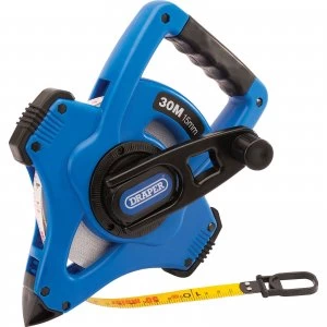 Image of Draper Fibreglass Surveyors Tape Measure Imperial & Metric 165ft / 50m 15mm