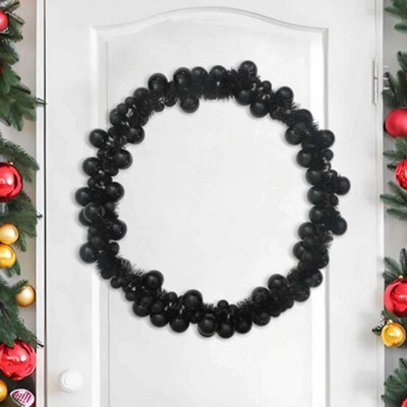 Image of Vidaxl Christmas Ball Garland Black 186cm Polystyrene
