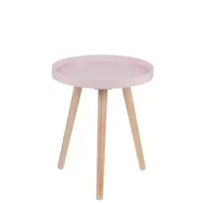 Image of Pink MDF & Natural Pine Wood Round Table K/D