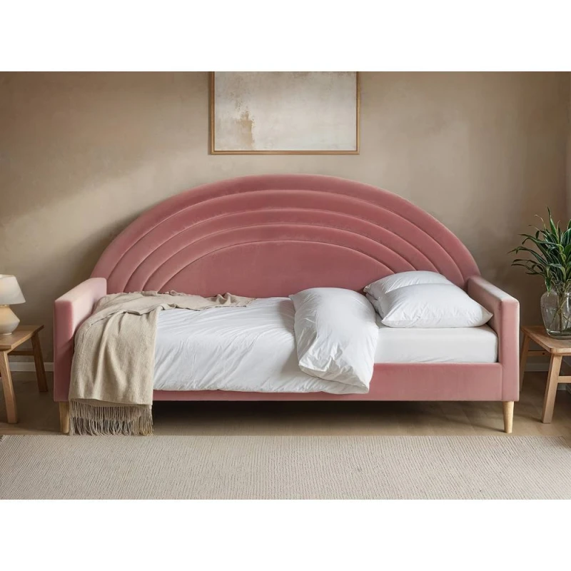Image of Flair Noa Rainbow Fabric Day Bed in Pink Size: Single Pink Unisex Single