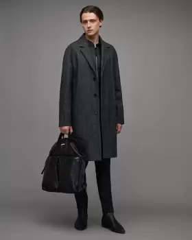 Image of AllSaints Ormond Herringbone Regular Fit Coat