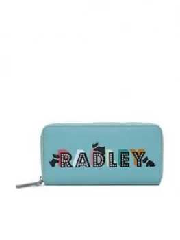 Image of Radley London Lights Large Zip Around Matinee Purse - Aqua