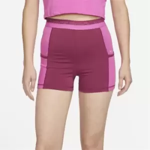 Image of Nike Pro Womens High-Waisted 3 Training Shorts with Pockets - Pink