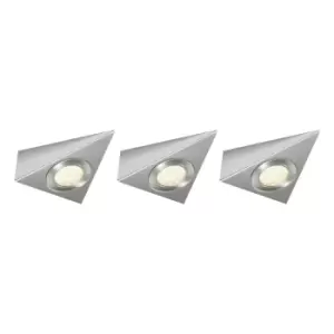 Image of NxtGen Georgia Triangle LED Under Cabinet Light 1.8W (3 Pack) Cool White 65° Brushed Nickel