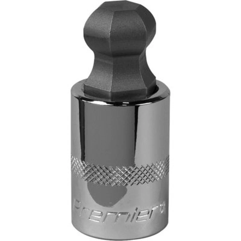Image of Loops 17mm Ball-End Hex Socket Bit - 1/2" Square Drive - Chrome Vanadium Wrench Socket Multi