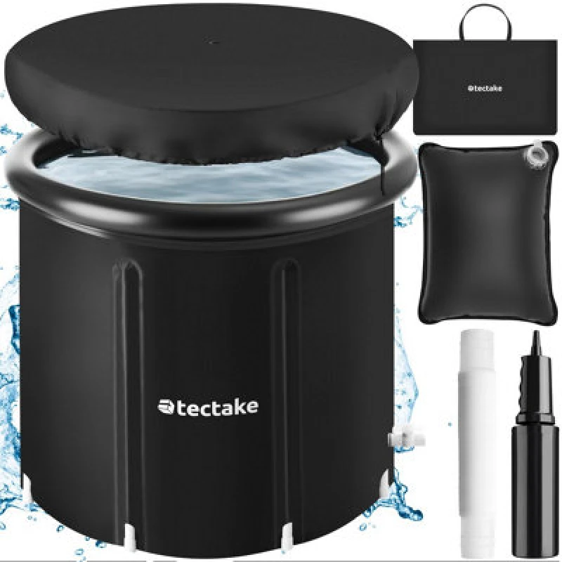 Image of Tectake Ice Bath Helsinki With Triple Insulation, Folding Design And Inflatable Outer Ring 90 X 75 Cm- Black