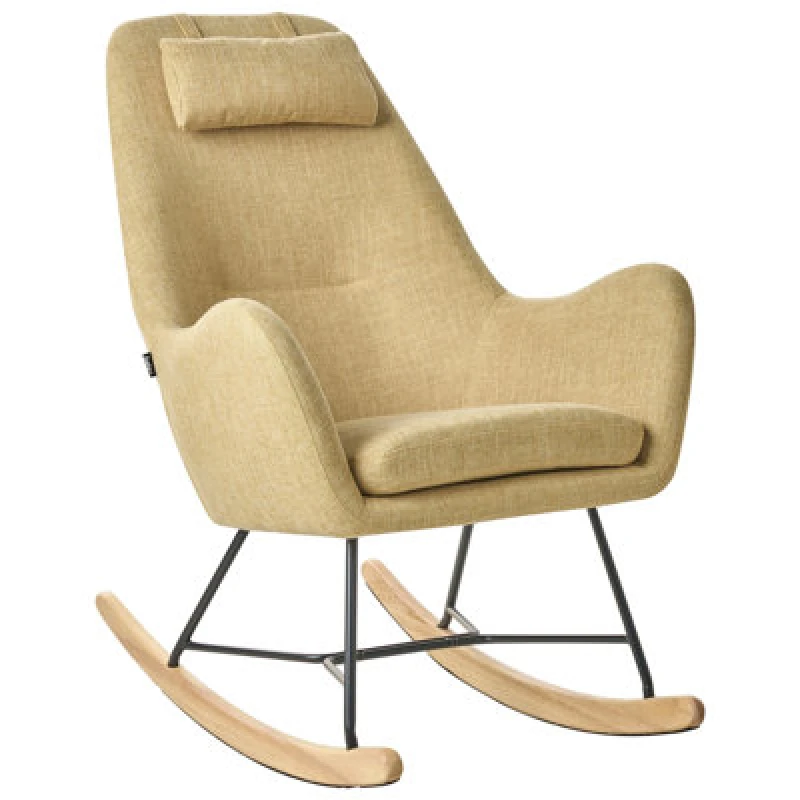 Image of Beliani Rocking Chair Arrie Fabric Yellow