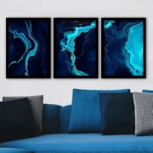 Image of 3SC35 Multicolor Decorative Framed Painting (3 Pieces)