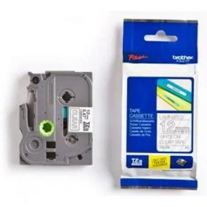 Image of Brother TZe-135 P-touch Label Tape (12mm x 8m) White On Clear