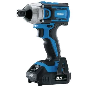 Image of Draper D20 20V Brushless 1/4 Impact Driver with 2 x 2Ah Batteries and Charger (180Nm)