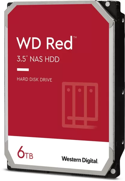Image of Western Digital Red 6TB SATA III 3.5" Hard Drive - 5400RPM, 256MB Cache