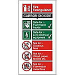 Image of Fire Extinguisher Sign Carbon Dioxide Aluminium 20 x 10 cm