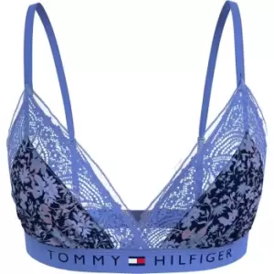 Image of Tommy Bodywear Unlined Lace Triangle Print - Blue