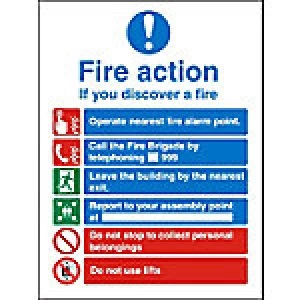 Image of Fire Sign Fire Action Plastic 30 x 20 cm