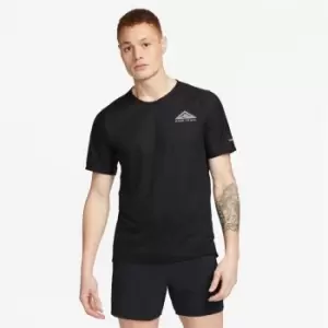 Image of Nike Dri-FIT Trail Mens Short-Sleeve Trail Running Top - Black
