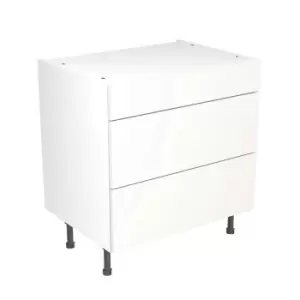 Image of KitchenKIT Slab 80cm 3-Drawer Unit - Gloss White