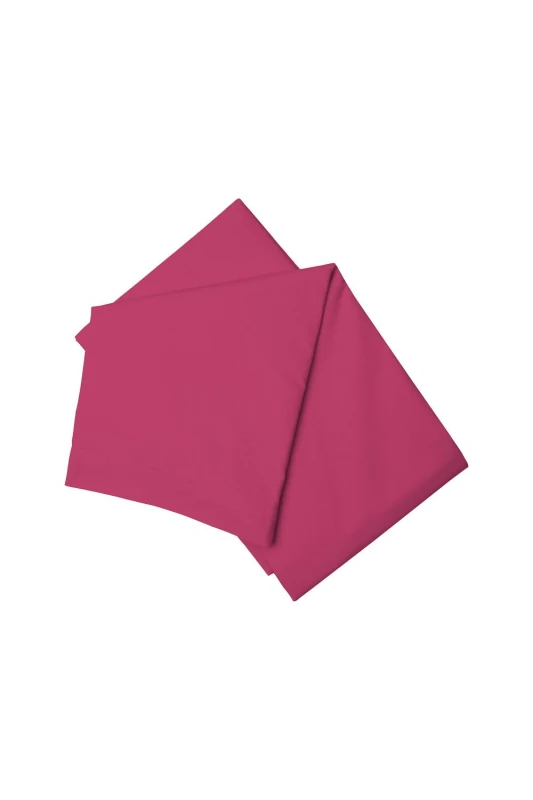 Image of Belledorm Easy Care 200 Thread Count Cotton Polyester Percale Flat Sheet in Fuchsia Size: Double Fuchsia Unisex Double