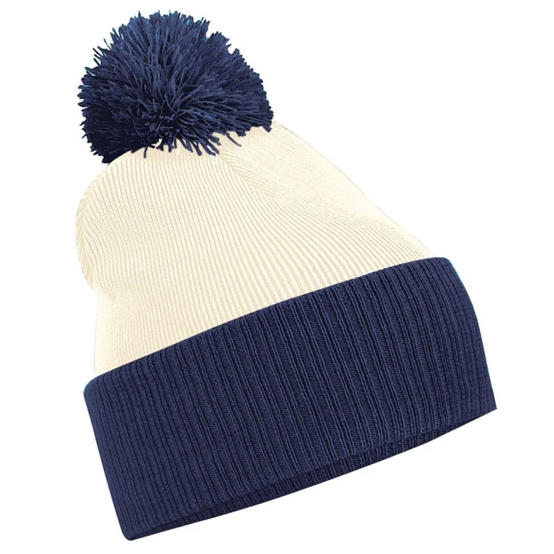 Image of Beechfield Beechfield Men Snowstar Two Tone Beanie in White White One Size Male 5063527669131