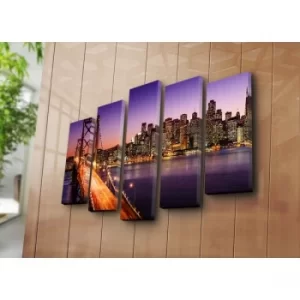 Image of 5PATK-64 Multicolor Decorative Canvas Painting (5 Pieces)