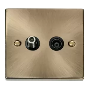 Image of Click Scolmore Deco Non-Isolated Co-Axial and Satellite Socket - VPAB170BK