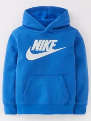 Image of Nike Metallic Hbr Po Hoodie, Blue, Size 3-4 Years, Women