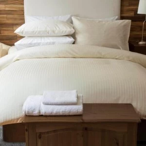 Image of Belledorm Hotel Suite Satin Stripe Fitted Sheet Ivory Double