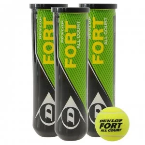 Image of Dunlop Fort All Court Tennis Balls (4 Ball Tube) - Yellow