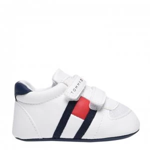 Image of Tommy Hilfiger Tommy Flag Velcro Trainers - White X336