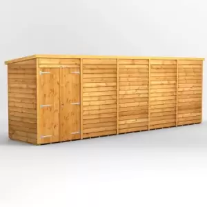 Image of 20X4 Power Overlap Pent Windowless Double Door Shed