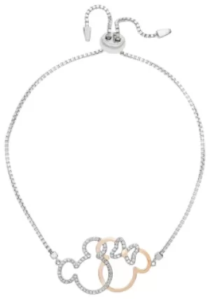 Image of Disney Kid's Sterling Silver Mickey and Minnie Link Bracelet