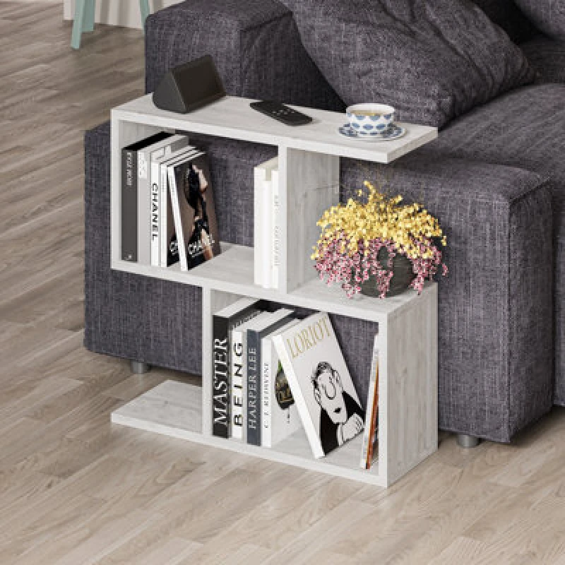 Image of DECORTIE Decortie - Homemania Modern Side End Coffee Table Multipurpose h 60cm 5 Tier - Ancient White - Ancient White M.SH.11264.12