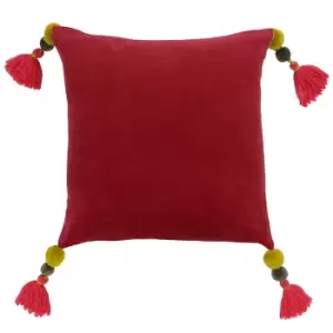 Image of Rive Home Poonam Cushion Cover (45x45cm) (Pomegranate/Lemon Curry)