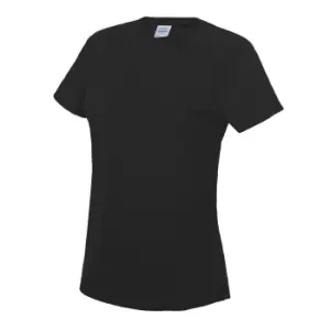 Image of AWDis Just Cool Womens/Ladies Sports Plain T-Shirt (XS) (Jet Black)