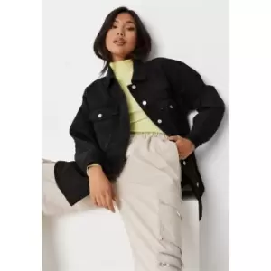 Image of Missguided Denim Jacket with Quilting Detail - Black