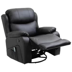 Image of HOMCOM Recliner Massage Chair, W/ Heating, PU Leather-Black