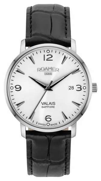 Image of Roamer 958833 41 14 05 Valais Gents Silver Dial Black Watch