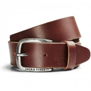 Image of Jack and Jones Leather Belt - Black Coffee