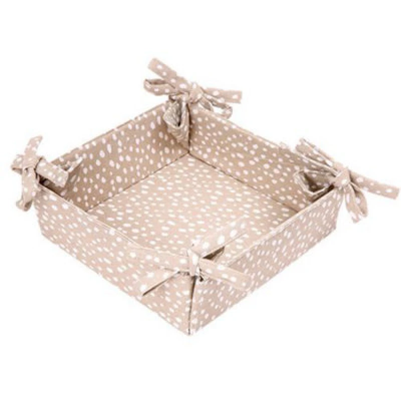 Image of Dexam Sintra Recycled Cotton Spotted Bread Basket Stone