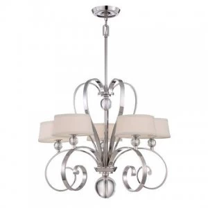 Image of 5 Light Multi Arm Chandelier Imperial Silver Finish, G9