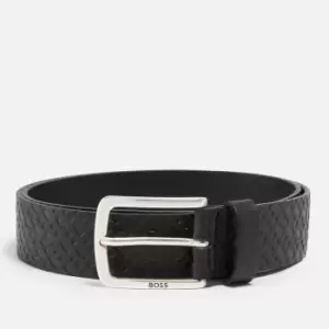 Image of Boss Logo Embossed Leather Belt