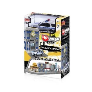 Image of 1:43 Street Fire Bburago City Police Station Diecast Model (Includes 1 Car)