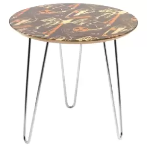 Image of Back To The Future 1.21 Gigawatts Wooden Side Table - Silver