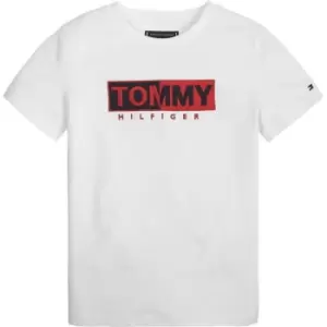 Image of Tommy Hilfiger Embroidered Logo T-Shirt - White