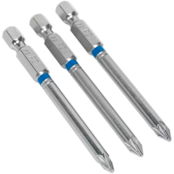 Image of Sealey Pozi Colour Coded Screwdriver Bit PZ1 75mm Pack of 3