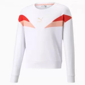 Image of PUMA Grl Crew Neck Youth Sweater, White, size 13-14 Youth, Clothing