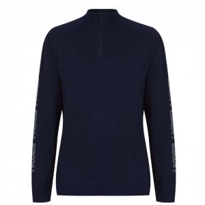 Image of Lacoste Tape quarter Top - Navy 166