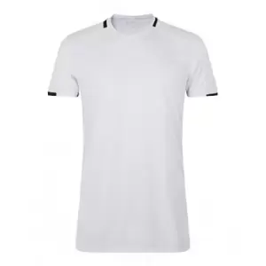 Image of SOLS Mens Classico Contrast Short Sleeve Football T-Shirt (S) (White/Black)