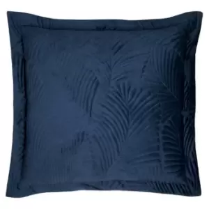 Image of Paoletti Palmeria Cushion Cover (One Size) (Navy)