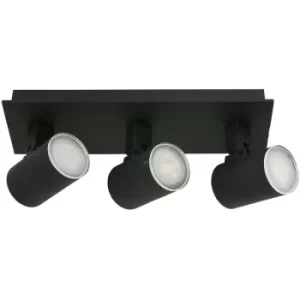 Image of Sienna Points Noirs Straight Bar Pendant Ceiling Light Matt Black IP44