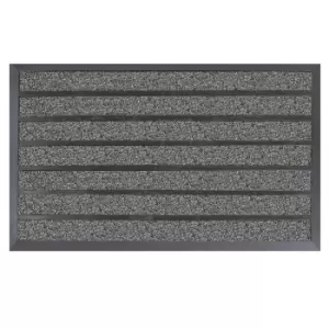 Image of JVL Dirt Stopper Pro Rectangular Scraper 45 x 75cm Entrance Door Mat - Grey